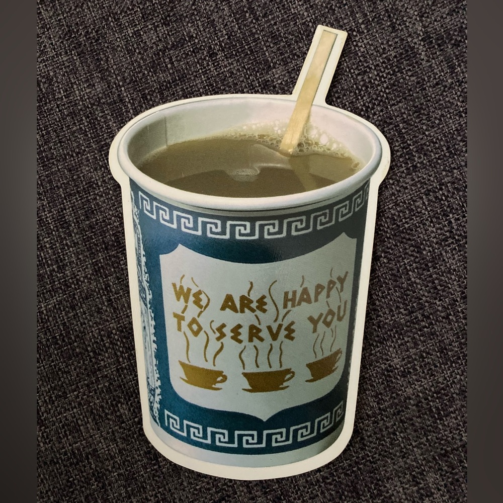 New York City Classic Coffee Cup Magnet - We Are Happy To Serve You - Large